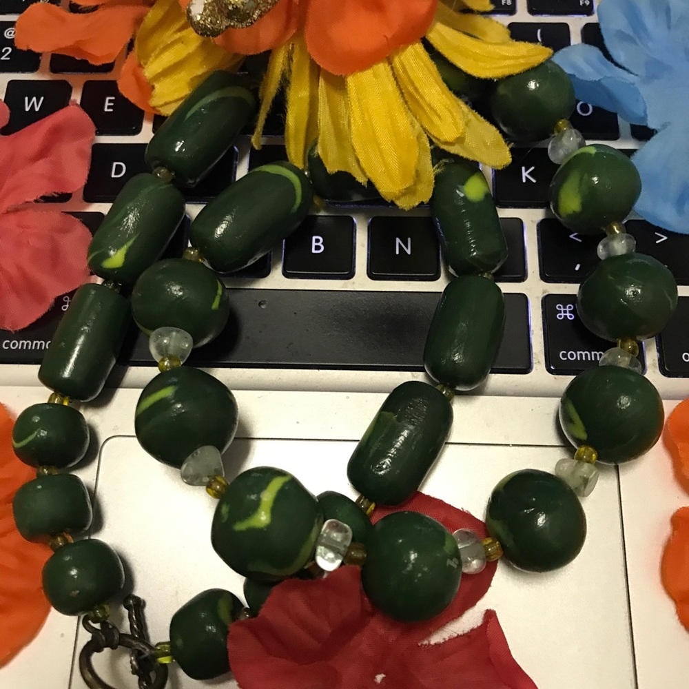 Ceramic Bohemian Rare One of a Kind Rare Unique Handmade Necklace
